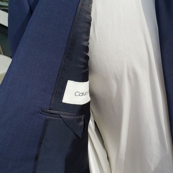 Calvin Klein Slim Fit Infinite Stretch Suit Jacket 44L Blue JACKET ONLY - Picture 11 of 16